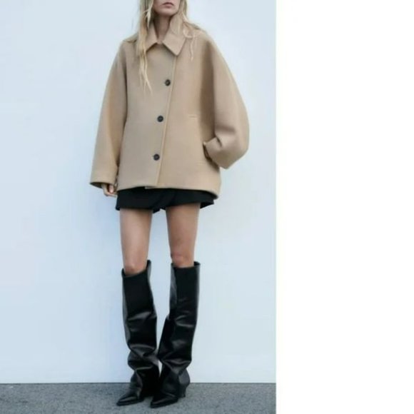 ZARA LEATHER GAITER BOOTS - Picture 9 of 12